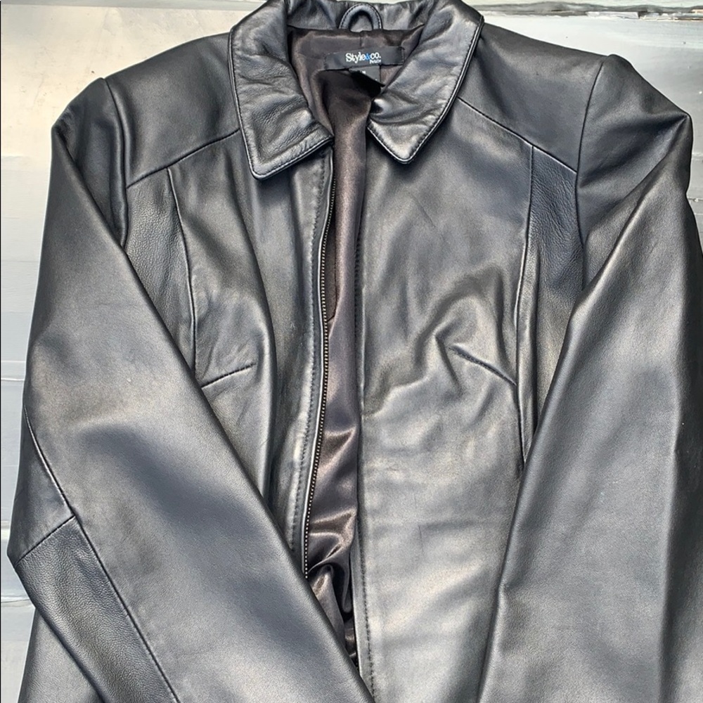 Style & Co Leather Jacket